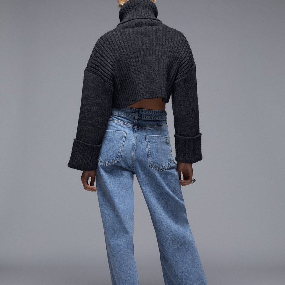 NEW ZARA BAGGY WIDE LEG JEANS - Picture 8 of 15